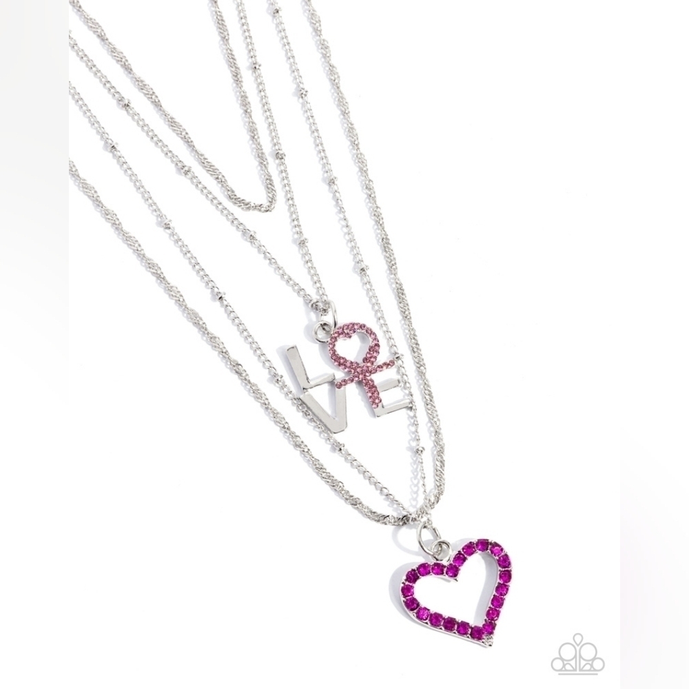 Silver heart love necklace